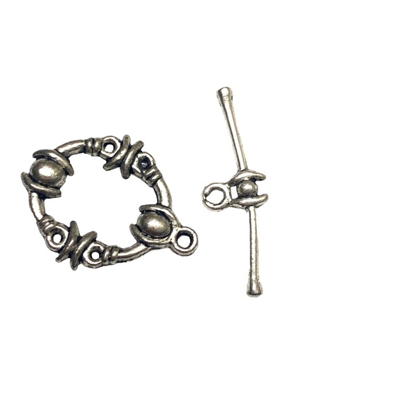 4 Round Toggle Clasp T-Bar Closure Connectors - Picture 4 of 4